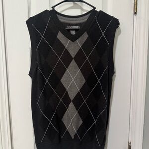 Merona Black and Gray Argyle Men's Sweater